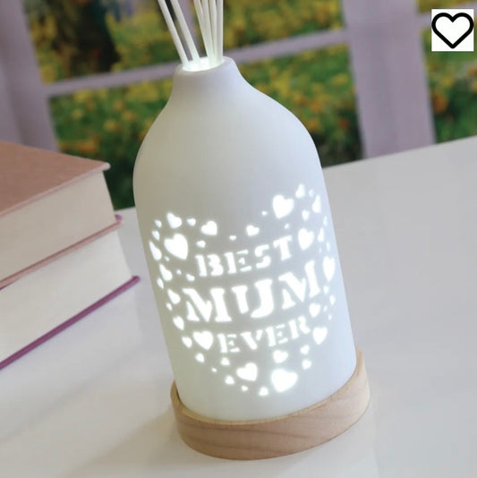 LED Ceramic Reed Diffuser Best Mum Ever 19cm