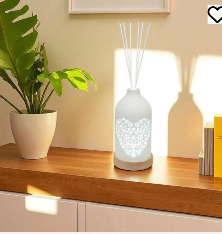 19 inch led reed diffuser with free linen oil love heart