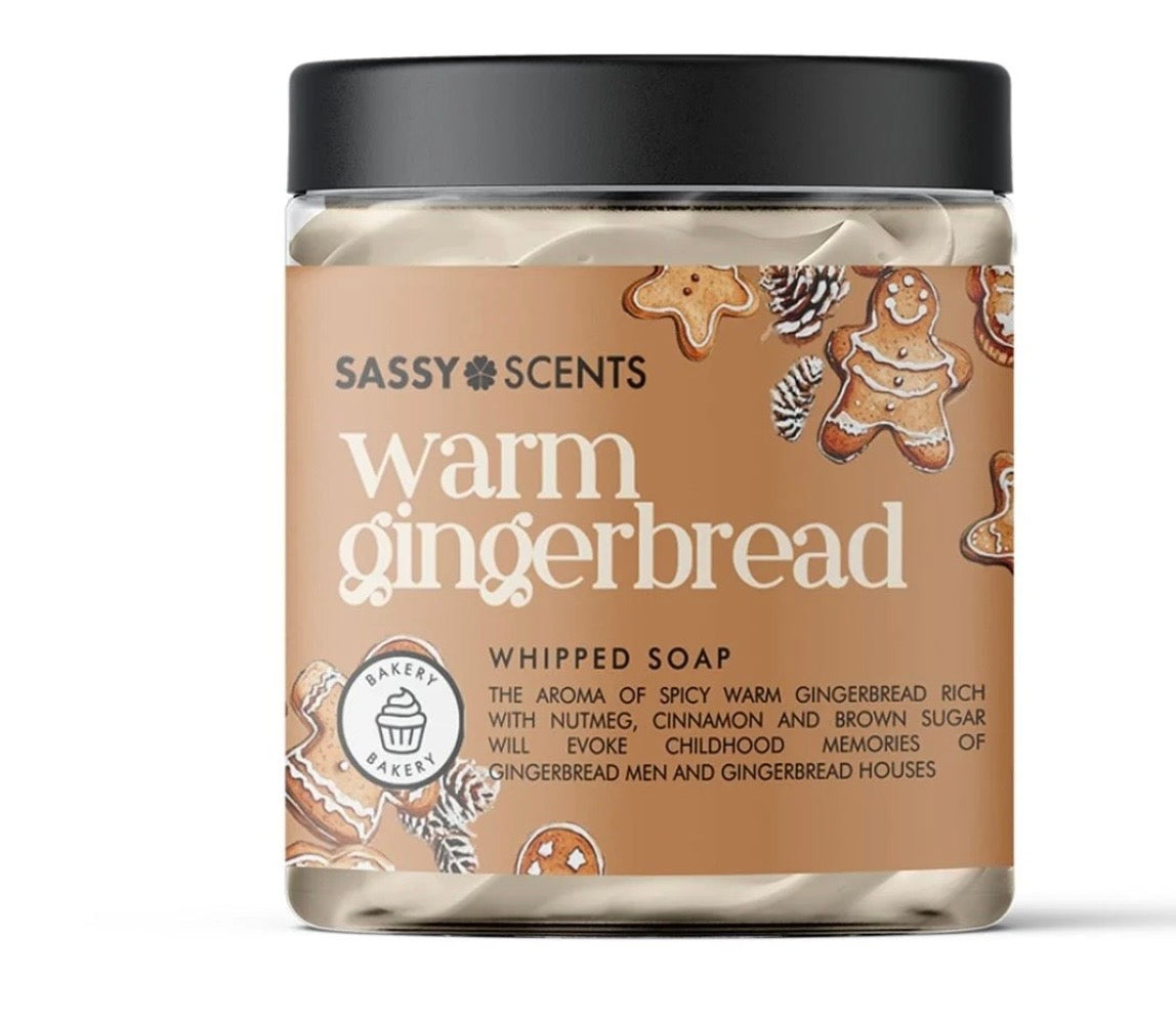 Warm gingerbread whipped soap