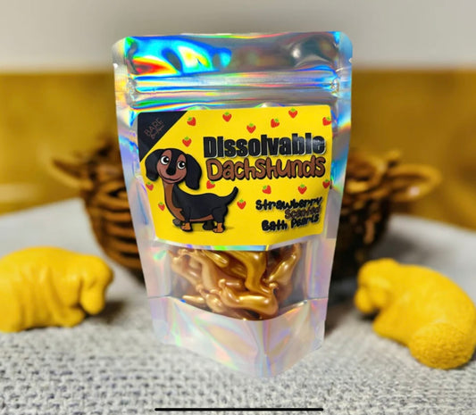 Dissolvable dachshunds bath pearls