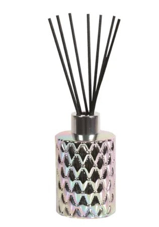 Silver Lustre Glass Reed Diffuser Bottle & 50 Fibre Reeds