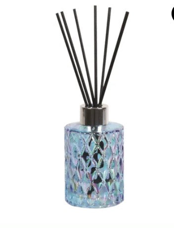 Blue Lustre Glass Reed Diffuser Bottle & 50 Fibre Reeds